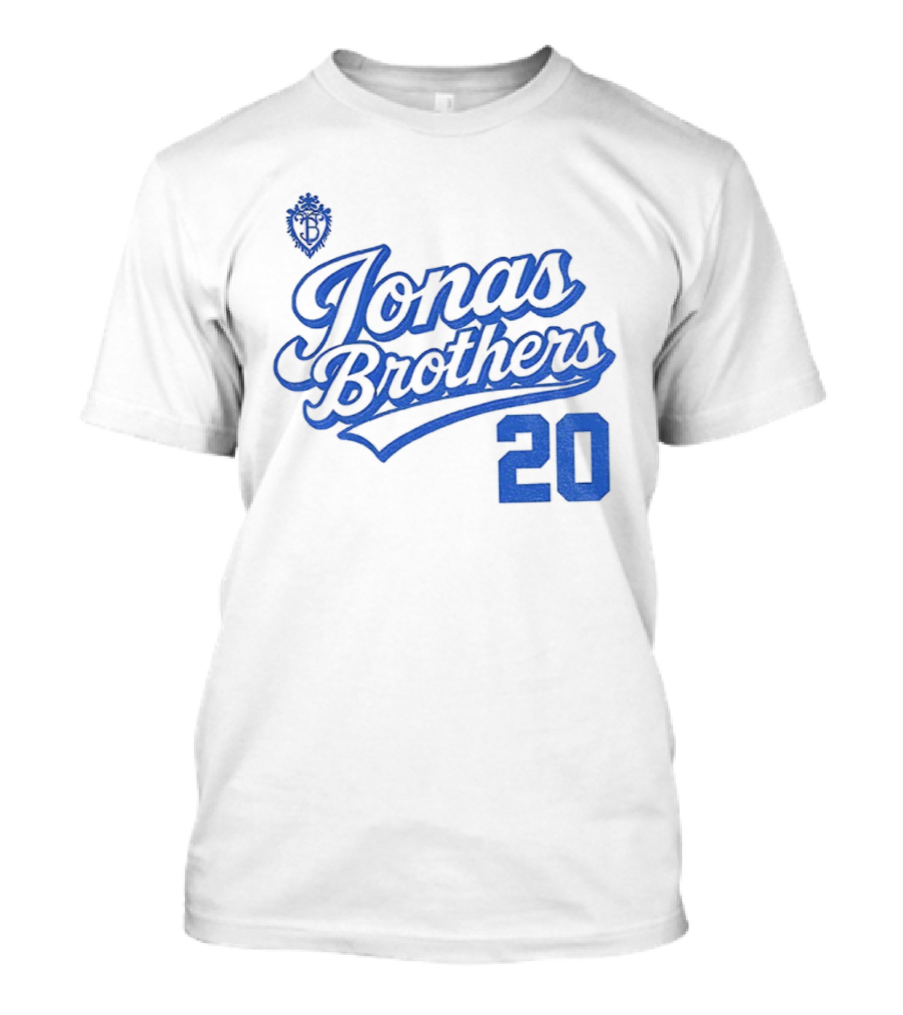 Jonas Brothers Blue Script 20 Tour Design T-Shirt