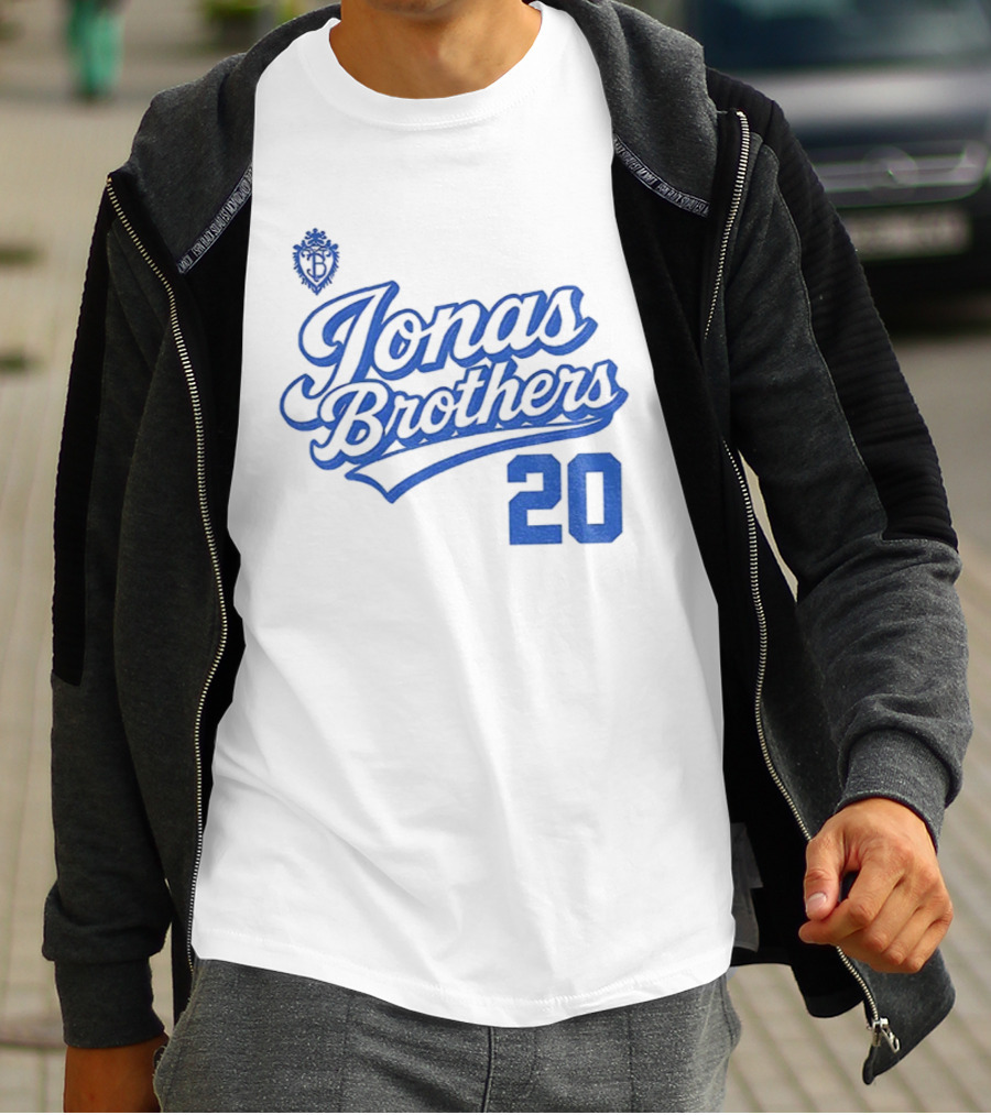 Jonas Brothers Blue Script 20 Tour Design T-Shirt