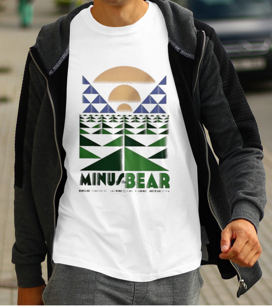 Minus The Bear Concert October 25 2025 House Of Blues Boston MA Geometric Sunset Design T-Shirt