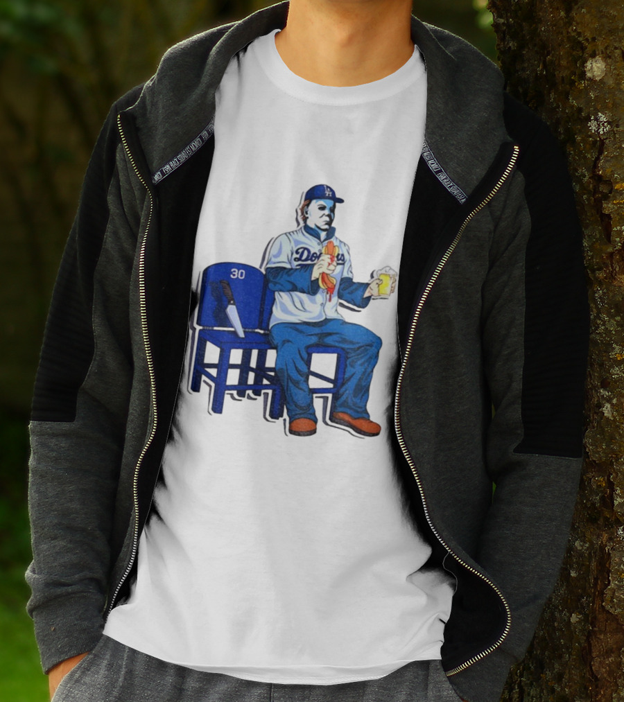 Michael Myers Dodgers Dave Roberts Hot Dog Beer MLB 2025 T-Shirt