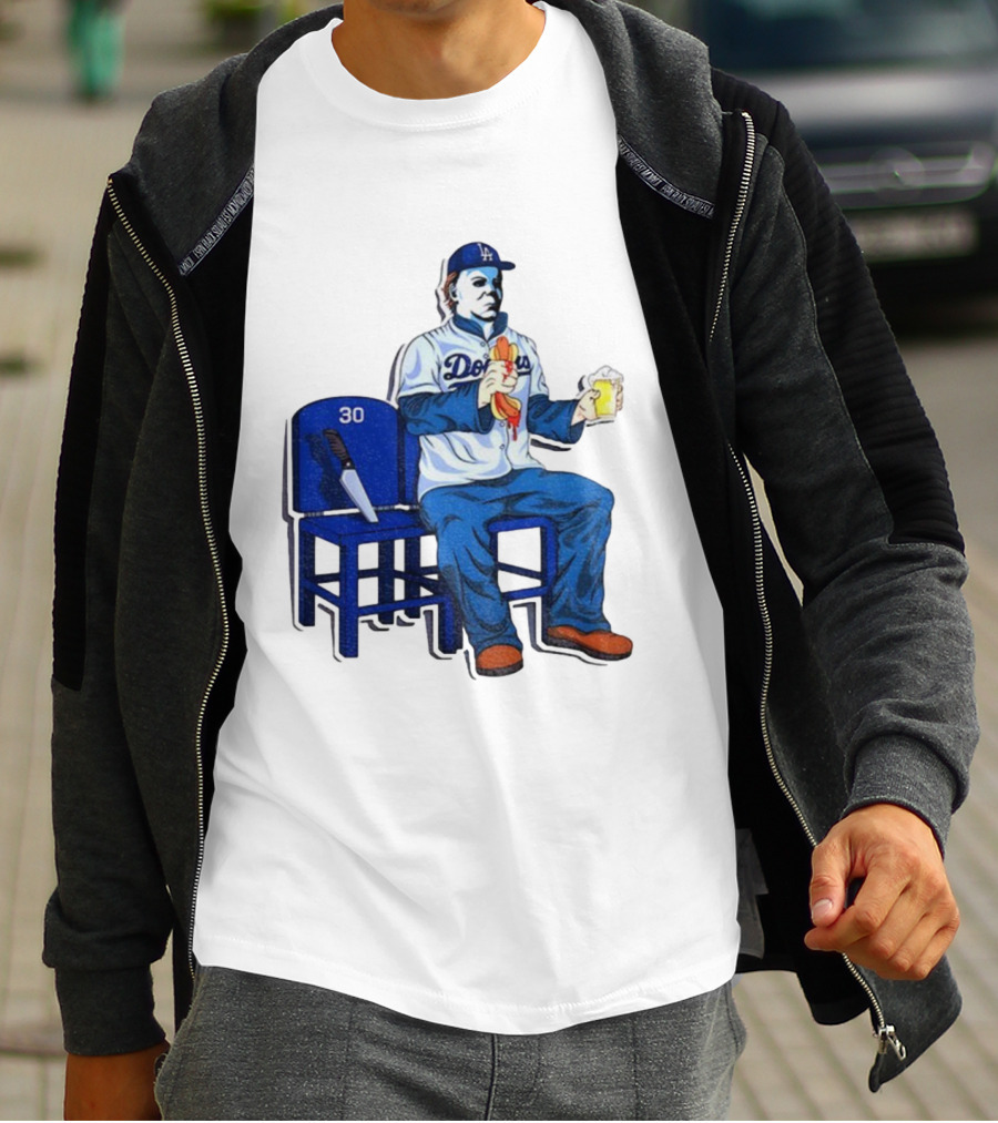 Michael Myers Dodgers Dave Roberts Hot Dog Beer MLB 2025 T-Shirt