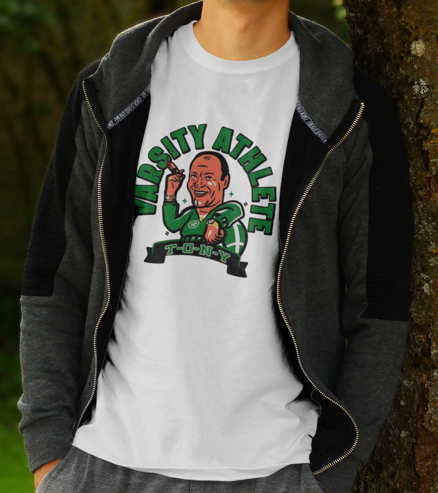 Varsity Athlete T-O-N-Y New York Jets Cartoon T-Shirt