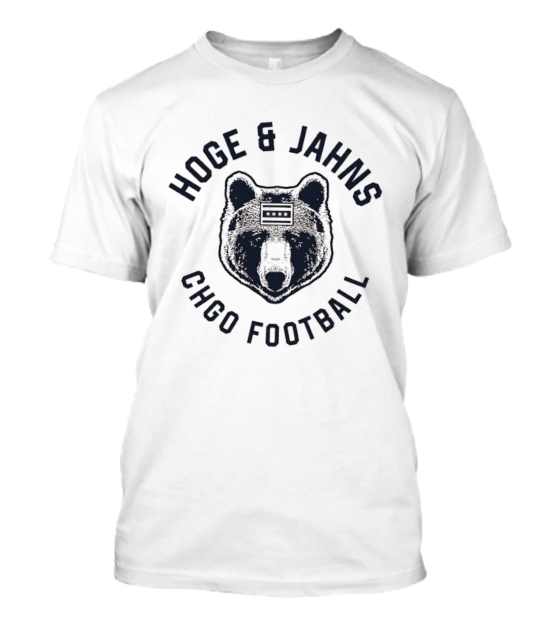 Hoge Jahns CHGO Football Bear Face Design T-Shirt