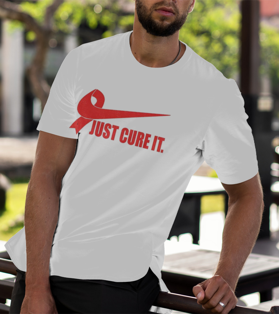 Just Cure It Breast Cancer Awareness Ribbon T-Shirt