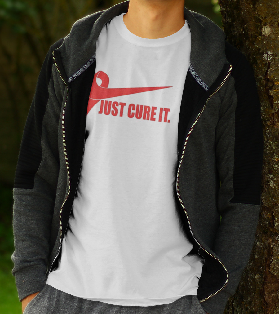 Just Cure It Breast Cancer Awareness Ribbon T-Shirt