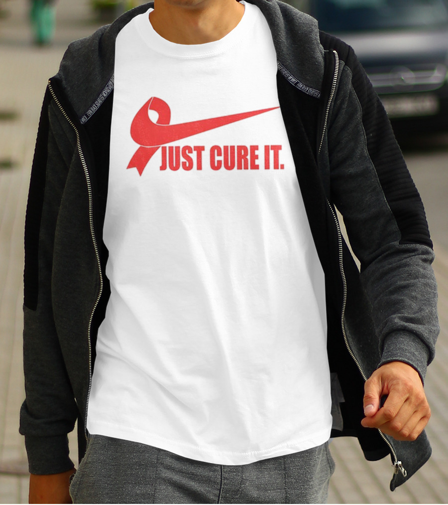 Just Cure It Breast Cancer Awareness Ribbon T-Shirt