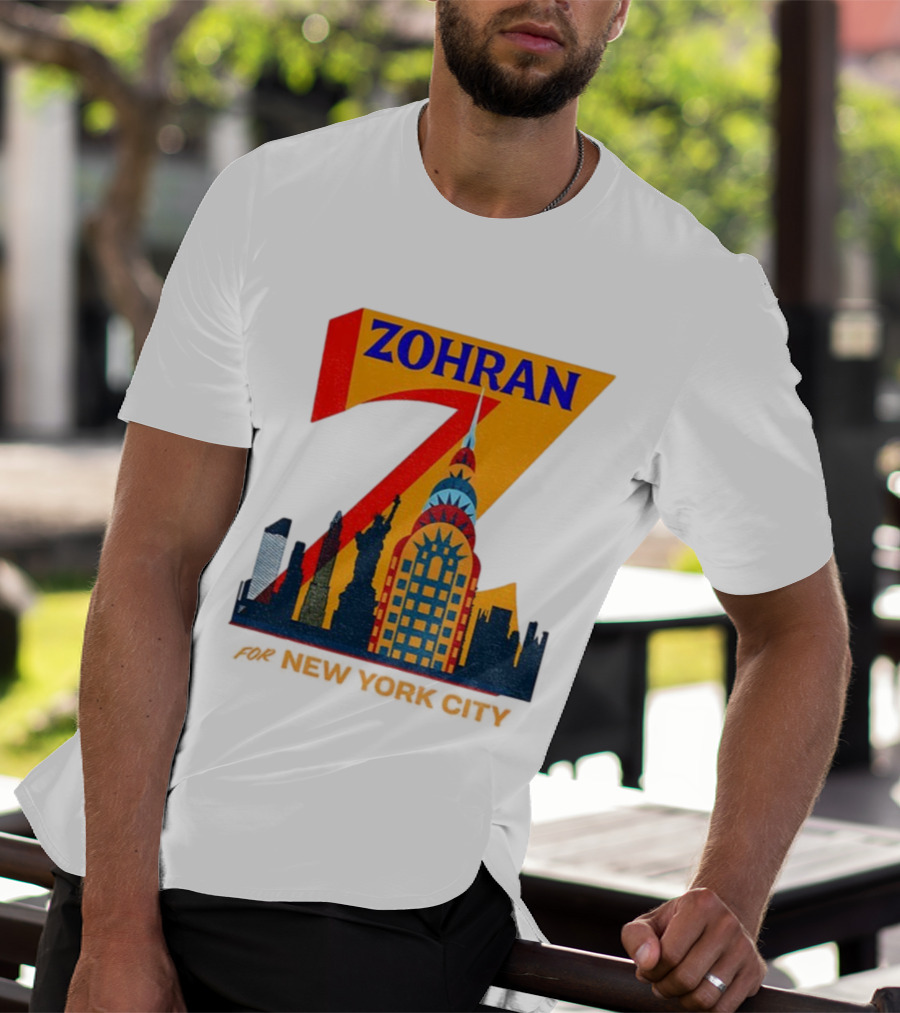 Zohran 2025 New York City Skyline Mayor Mamdani Campaign T-Shirt