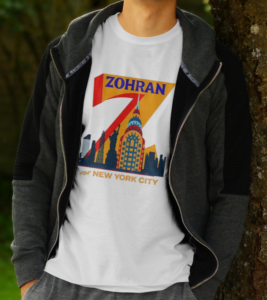 Zohran 2025 New York City Skyline Mayor Mamdani Campaign T-Shirt