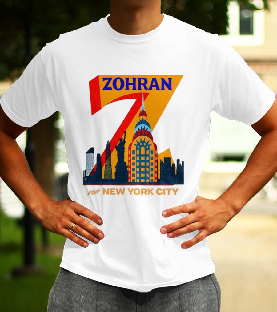 Zohran 2025 New York City Skyline Mayor Mamdani Campaign T-Shirt