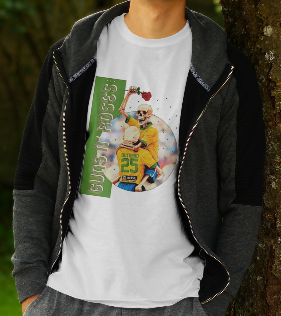 Guns N' Roses São Paulo Allianz Parque 2025 Outubro 25 Brazil Skeleton Tour T-Shirt