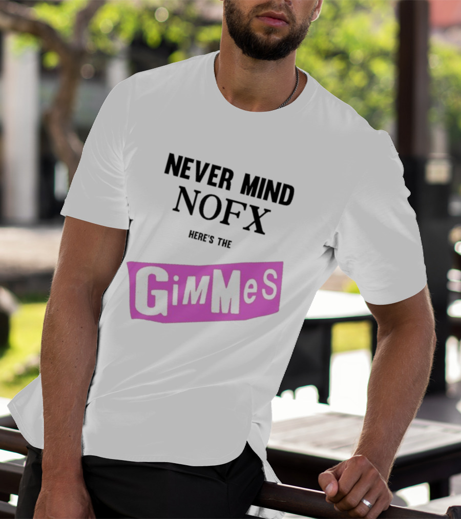 Nevermind NOFX Here's The Gimmes Pink Logo T-Shirt