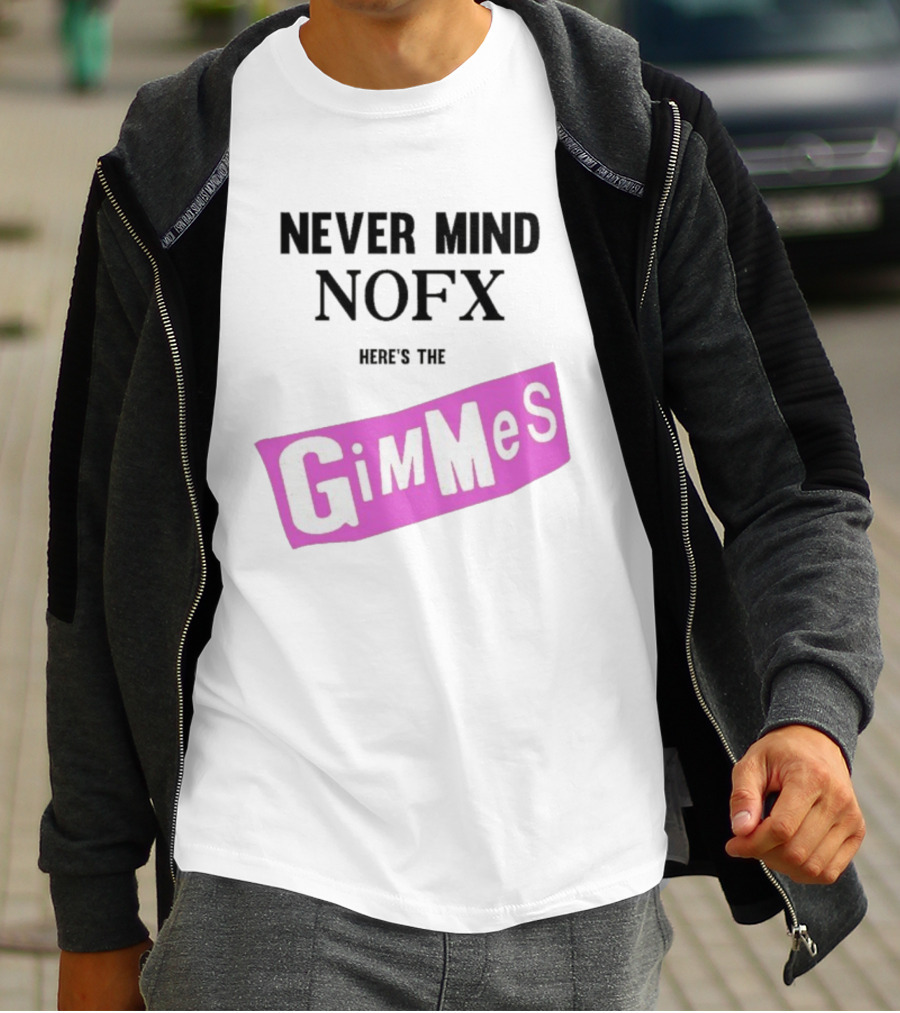 Nevermind NOFX Here's The Gimmes Pink Logo T-Shirt