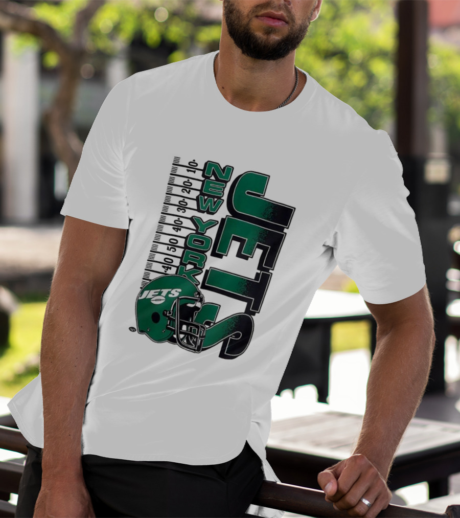 New York Jets NFL Yardage Helmet Vintage Retro 2025 T-Shirt