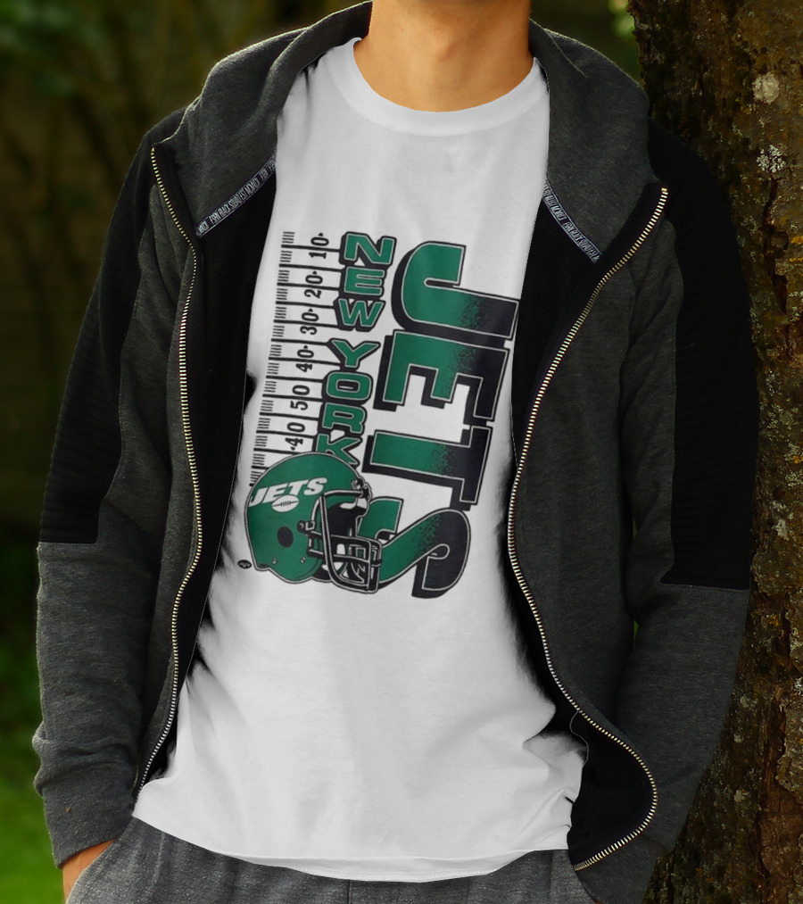 New York Jets NFL Yardage Helmet Vintage Retro 2025 T-Shirt