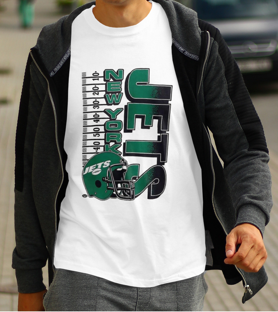 New York Jets NFL Yardage Helmet Vintage Retro 2025 T-Shirt