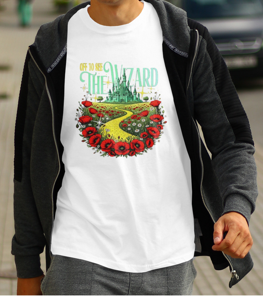 Off To See The Wizard Yellow Brick Road Castle Poppies T-Shirt