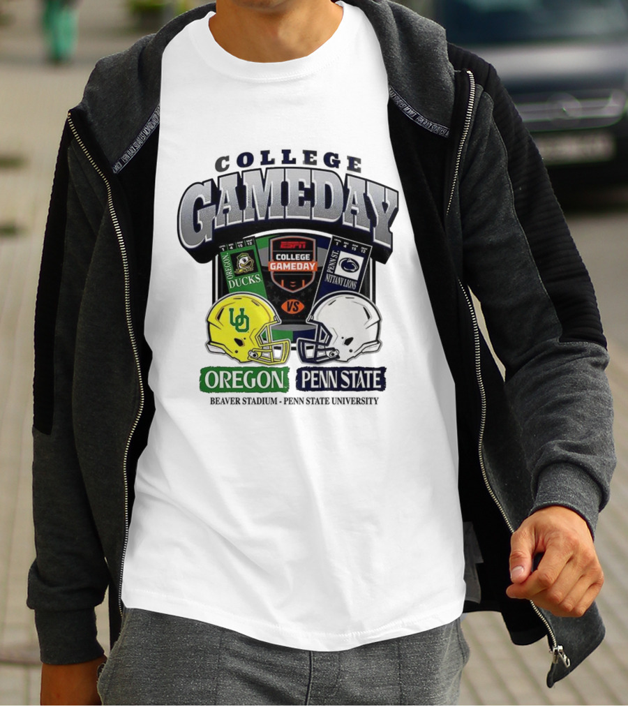 ESPN College Gameday Oregon Ducks Vs Penn State Nittany Lions Helmet Matchup T-Shirt