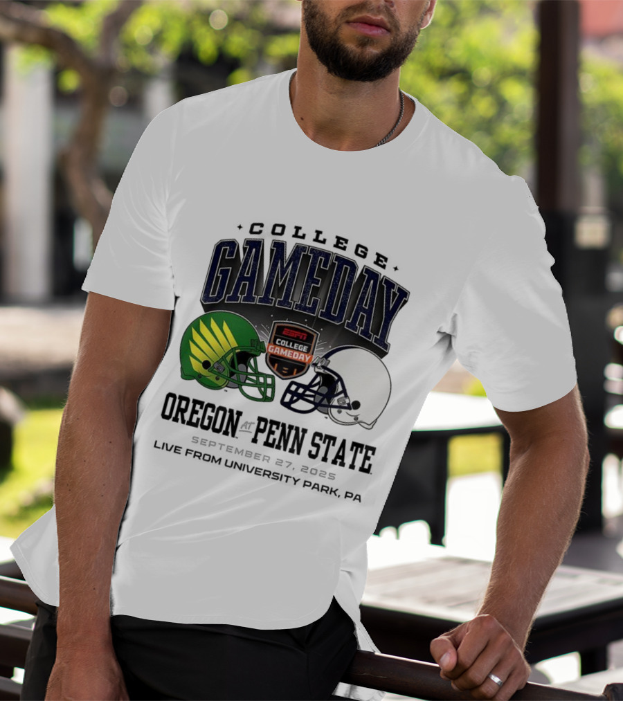 Gameday Oregon Ducks Vs Penn State Nittany Lions ESPN College Football 2025 Helmet Showdown T-Shirt