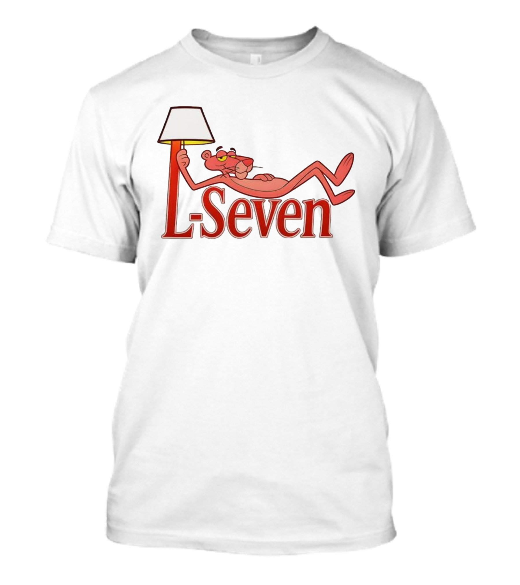 L-Seven Pink Panther Relaxing With Lamp Icon T-Shirt