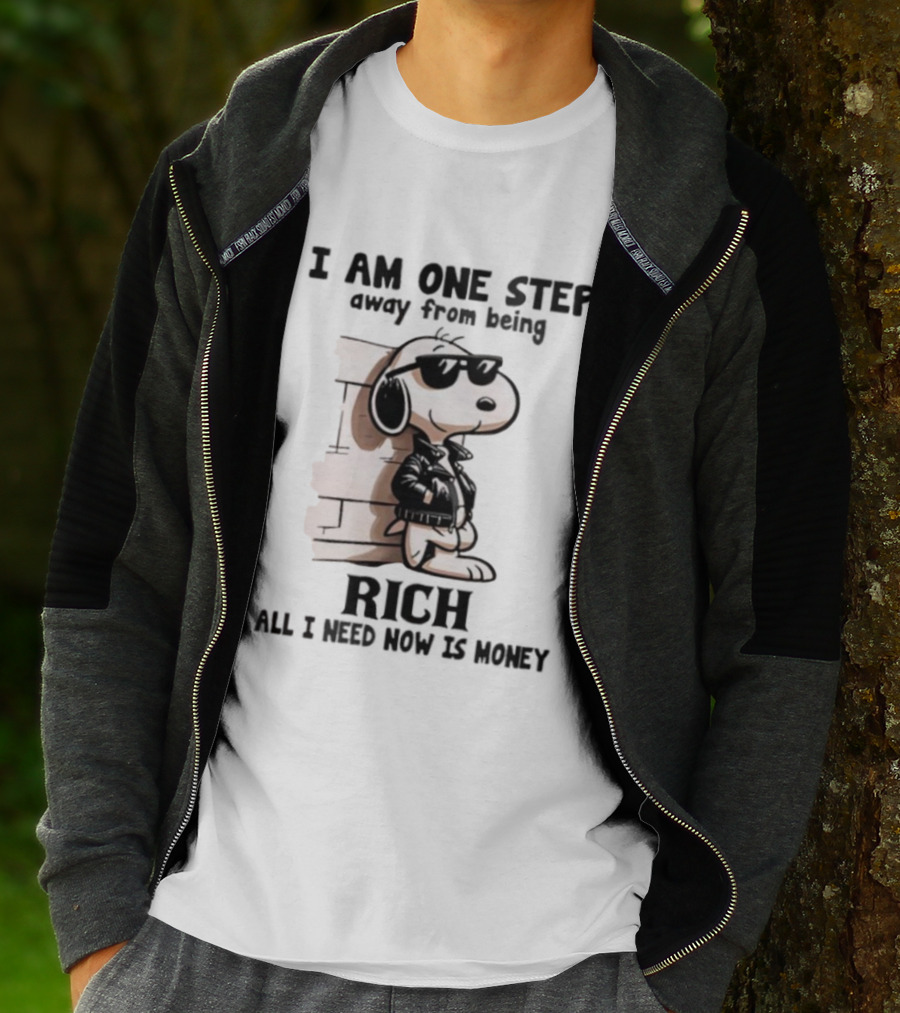 Peanuts Snoopy Cool Rich Attitude One Step Away From Money T-Shirt