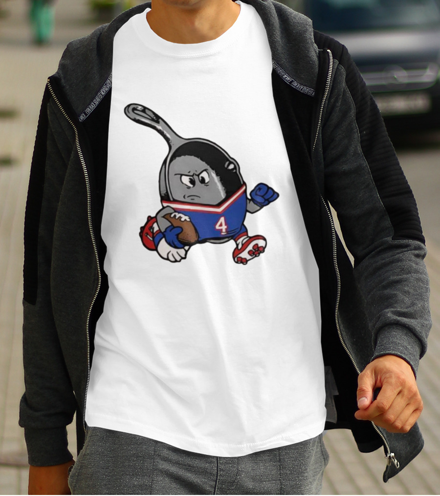 Buffalo Bills Football Pan Character Running With Ball NFL Team Spirit T-Shirt