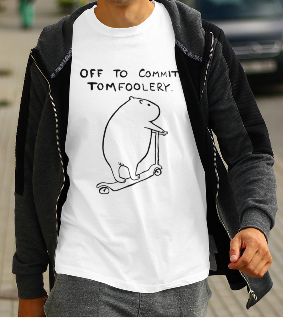 Off To Commit Tomfoolery Capybara On Scooter T-Shirt