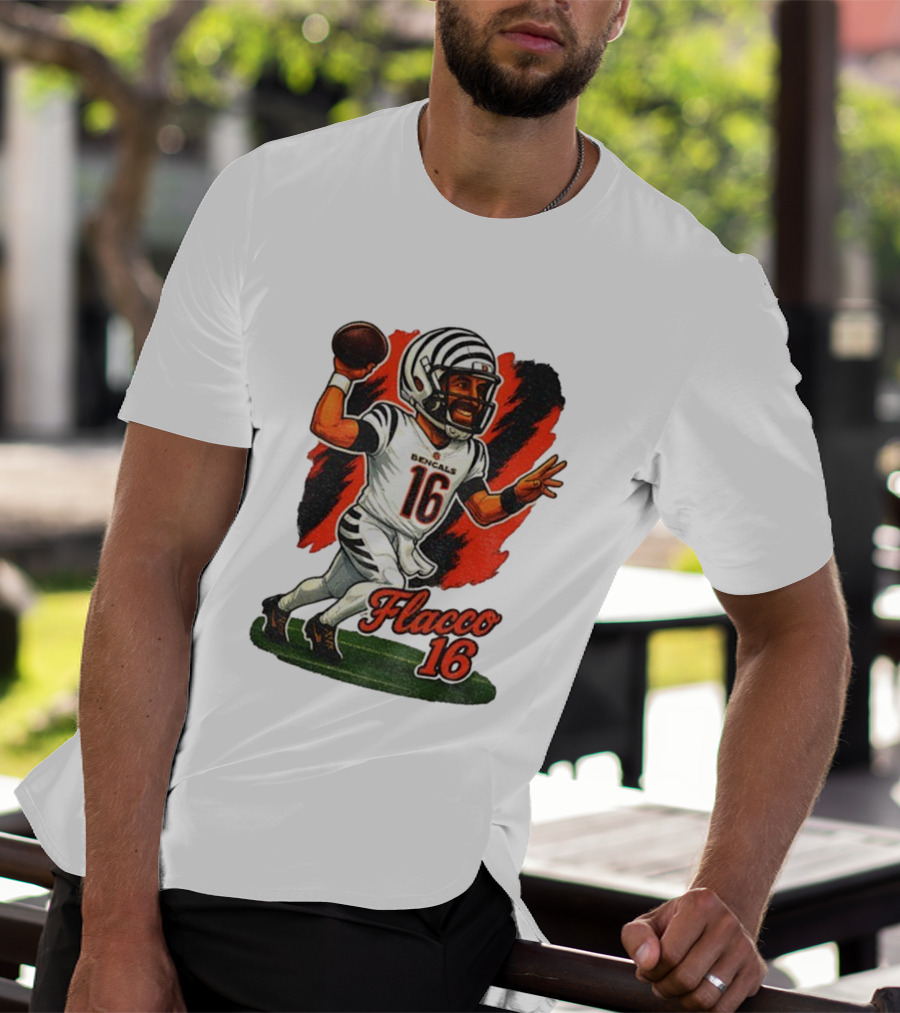 Flacco 16 Bengals Cartoon Caricature T-Shirt