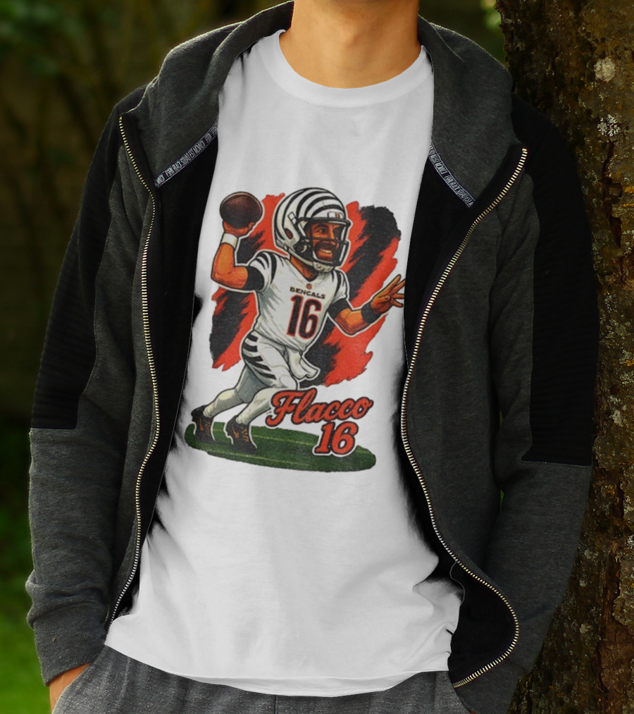 Flacco 16 Bengals Cartoon Caricature T-Shirt