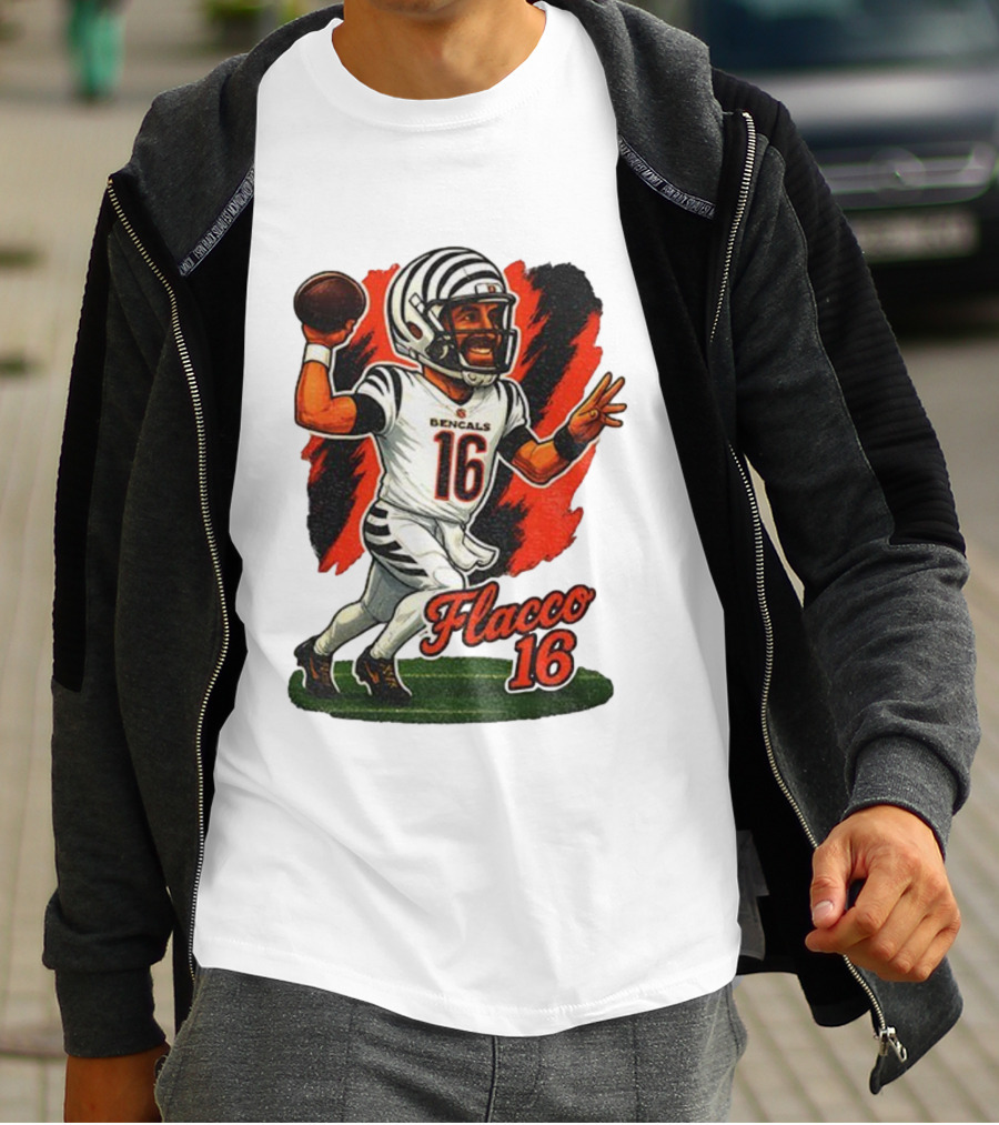 Flacco 16 Bengals Cartoon Caricature T-Shirt