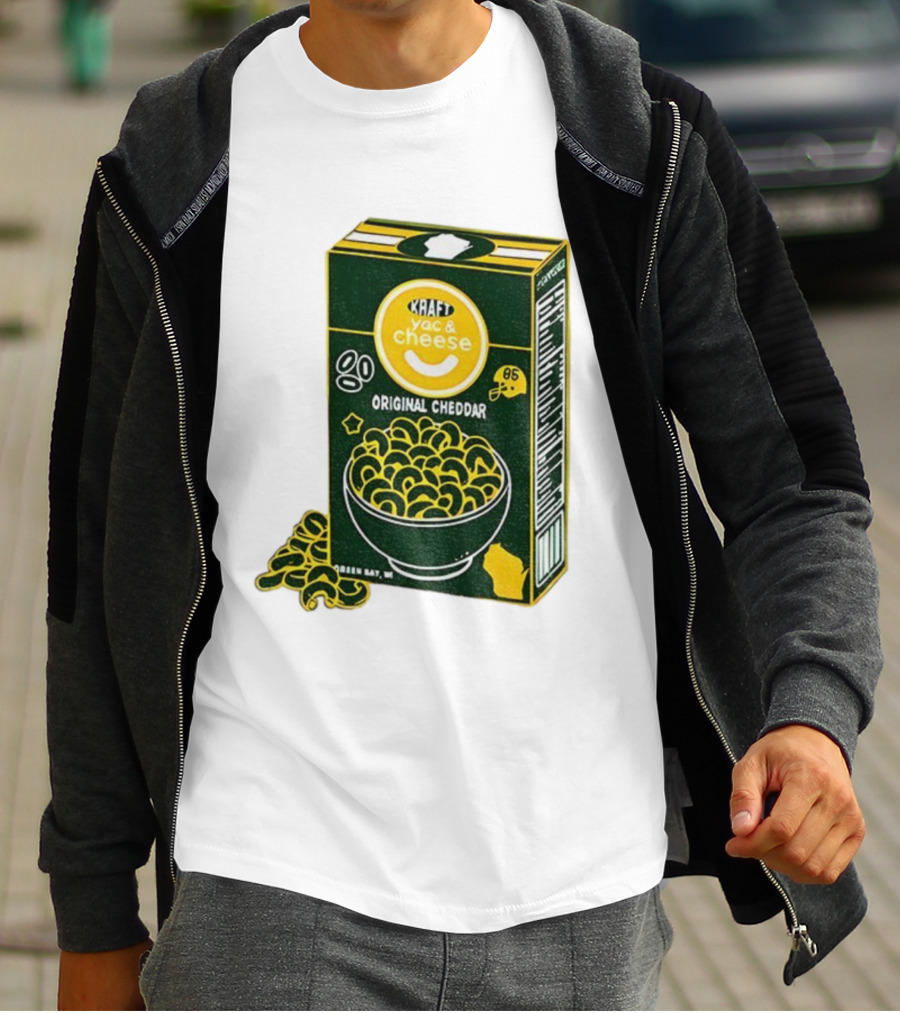 Green Bay Kraft Mac And Cheese Original Cheddar Retro Packers Fan Art T-Shirt