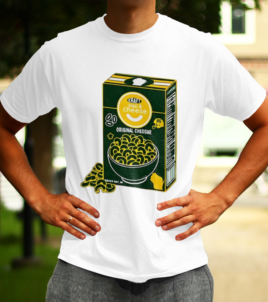 Green Bay Kraft Mac And Cheese Original Cheddar Retro Packers Fan Art T-Shirt