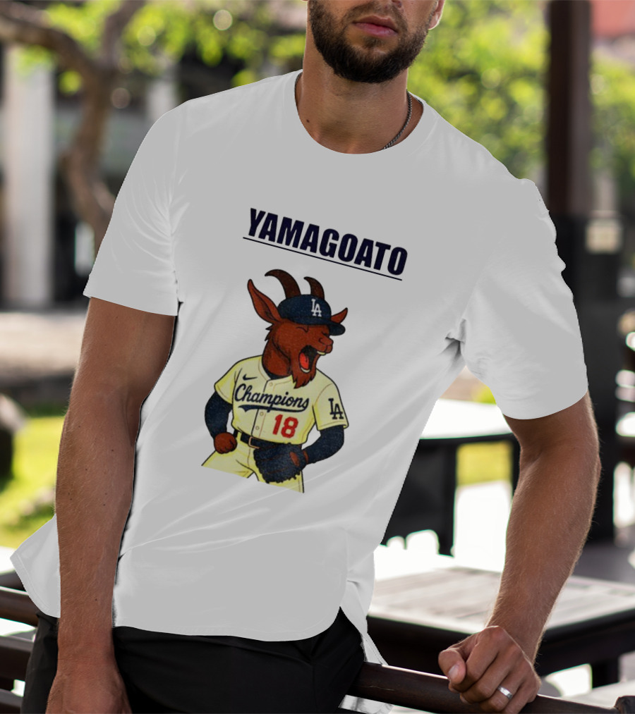 Yamagoato Yoshinobu Yamamoto 18 Champions Los Angeles Dodgers MLB Baseball T-Shirt