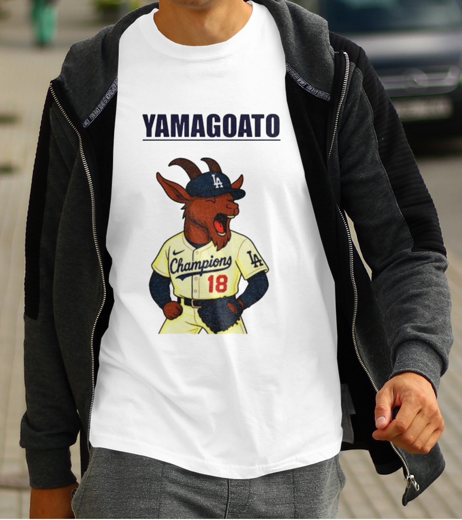 Yamagoato Yoshinobu Yamamoto 18 Champions Los Angeles Dodgers MLB Baseball T-Shirt