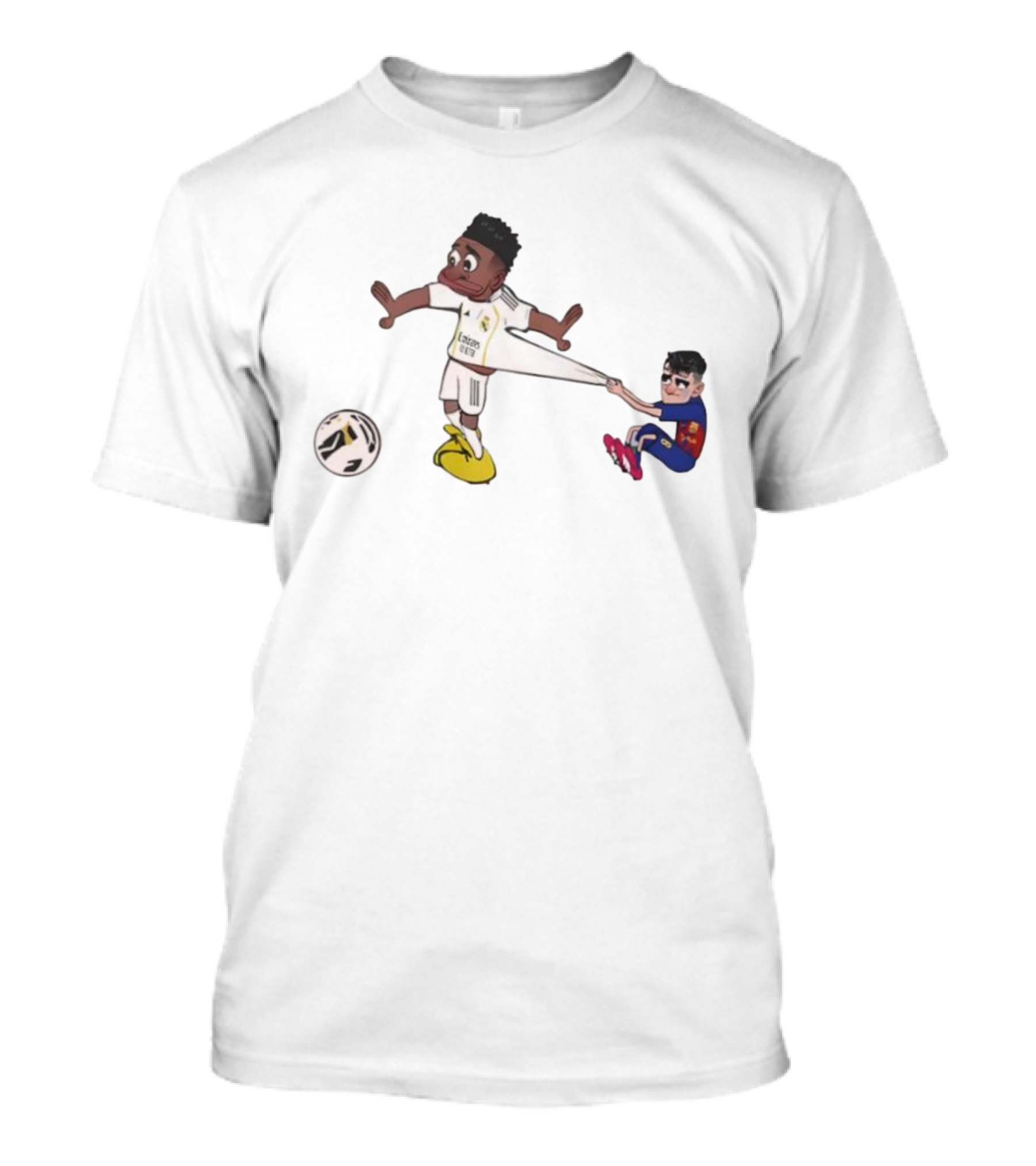 Real Madrid Barcelona Pedri Pulling Vini Football Humor T-Shirt