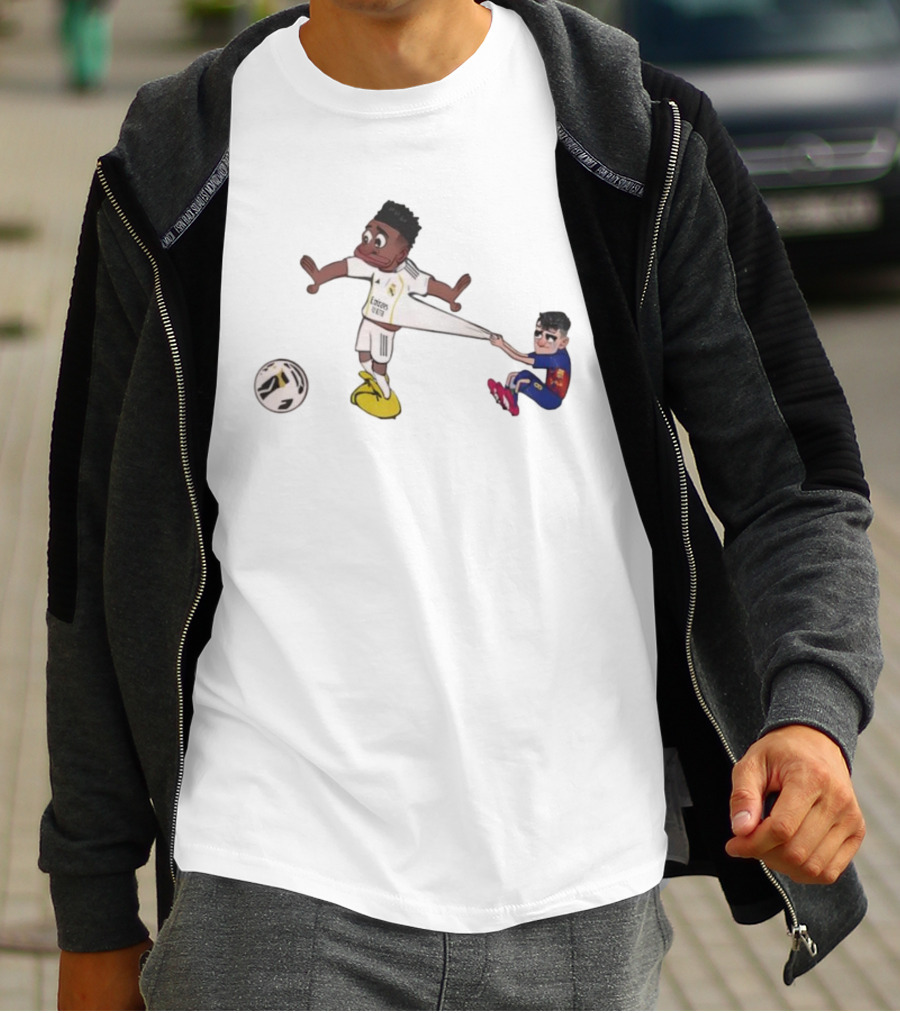 Real Madrid Barcelona Pedri Pulling Vini Football Humor T-Shirt