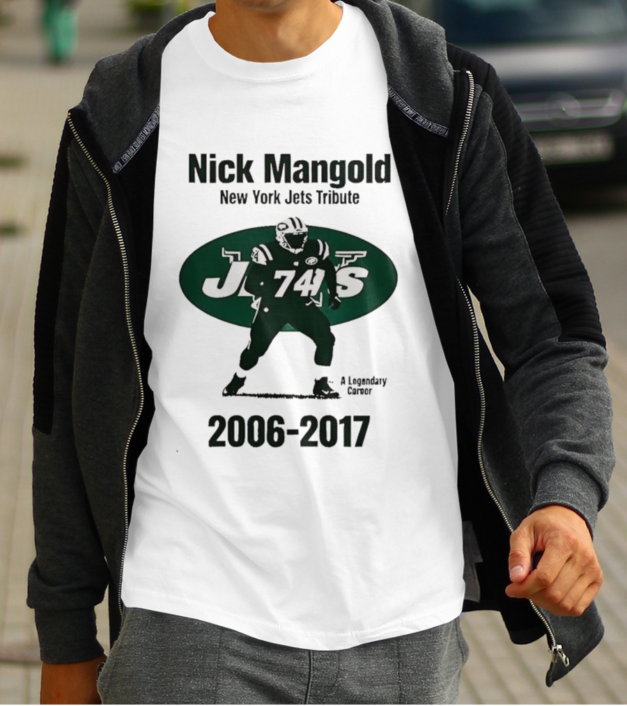 Nick Mangold New York Jets 74 2006-2017 A Legendary Career T-Shirt