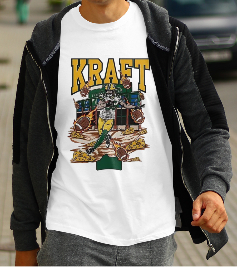 Kraft Green Bay Packers Lambeau Field Football Cheese T-Shirt
