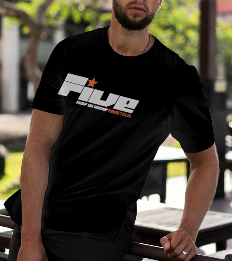 FIVE Keep On Movin Greatest Tour 2025 Star Premium T-Shirt