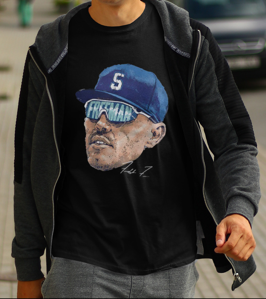 Freddie Freeman Big Face Signature 2025 Dodgers MLB Baseball World Series T-Shirt