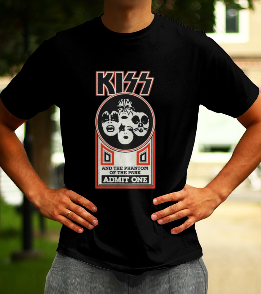Kiss And The Phantom Of The Park Admit One Ticket Design T-Shirt