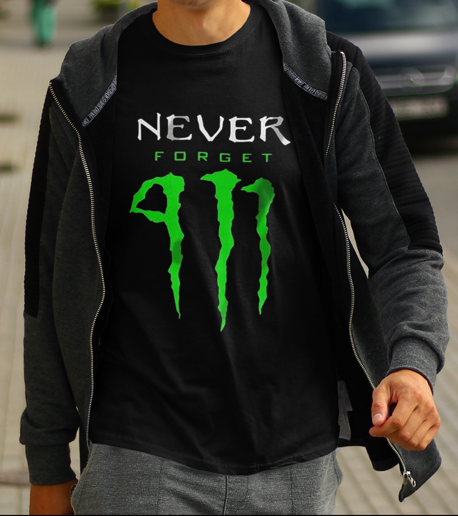 NEVER FORGET 911 Green Claw Marks T-Shirt