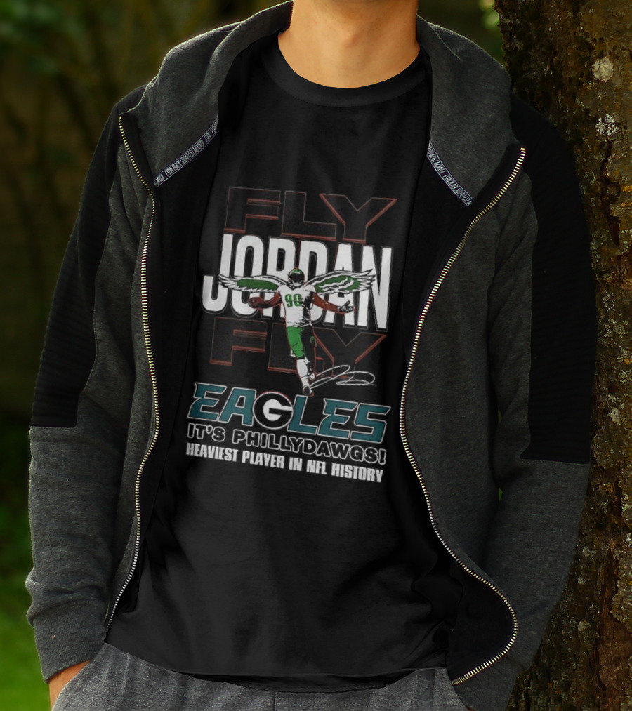 Philadelphia Eagles Jordan Davis Fly Eagles Fly Philly Dawgs 90 T-Shirt