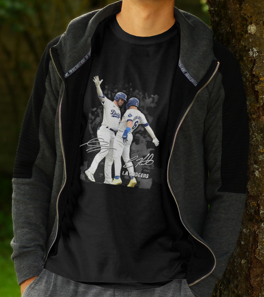 Kiké Hernandez Gavin Lux LA Dodgers Signature Celebration T-Shirt