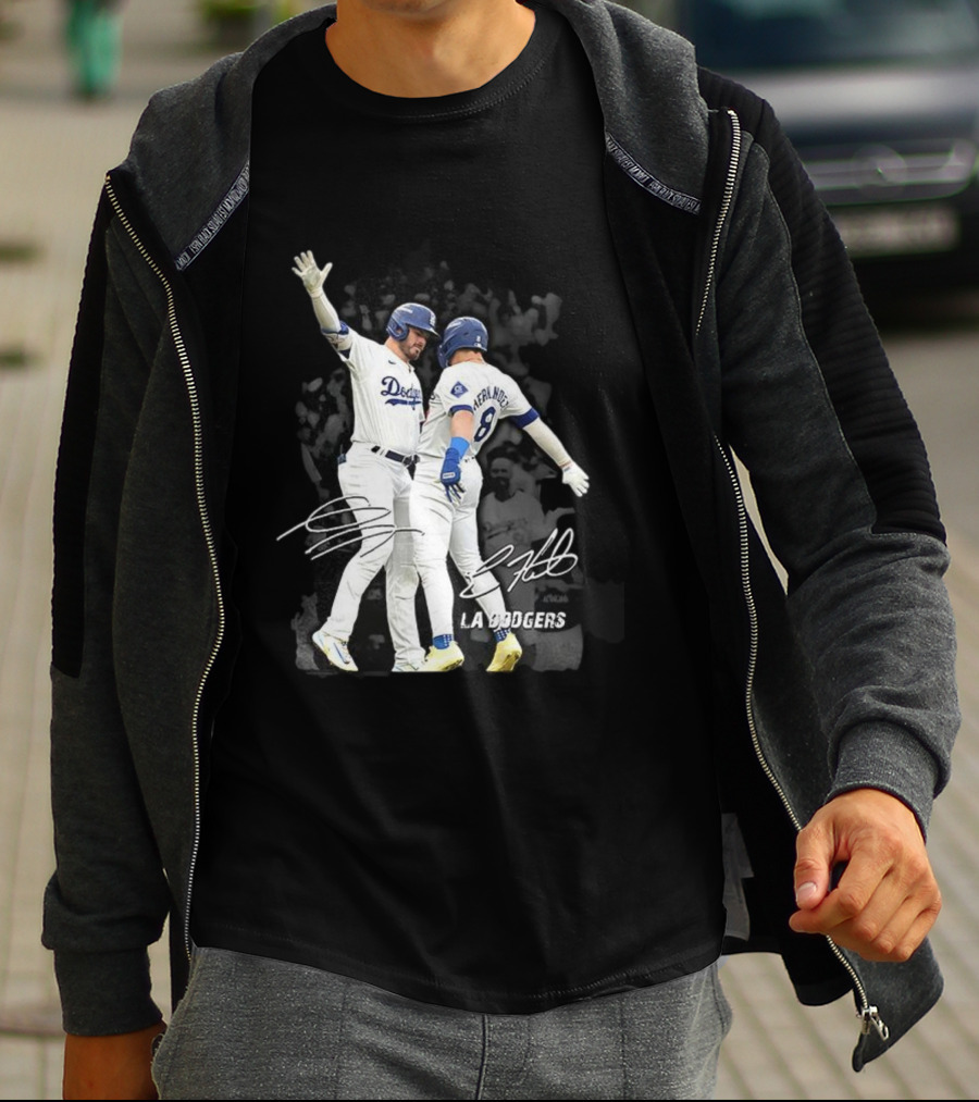 Kiké Hernandez Gavin Lux LA Dodgers Signature Celebration T-Shirt