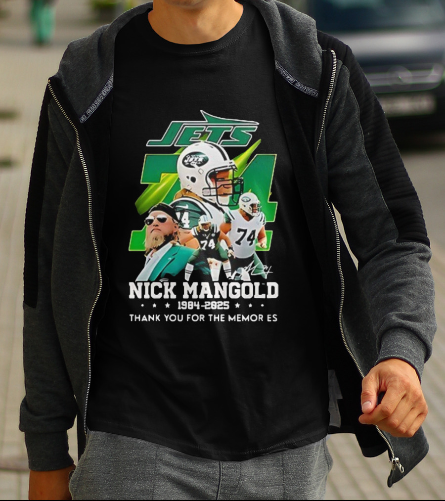 New York Jets Nick Mangold 74 Thank You For The Memories 1984-2023 T-Shirt