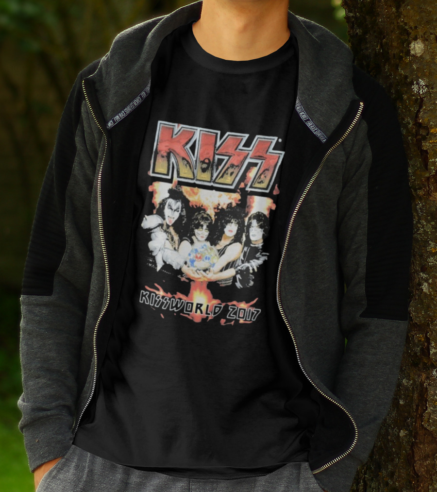 KISS Band Kissworld 2017 Tour Artwork T-Shirt