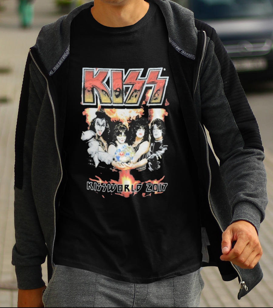 KISS Band Kissworld 2017 Tour Artwork T-Shirt