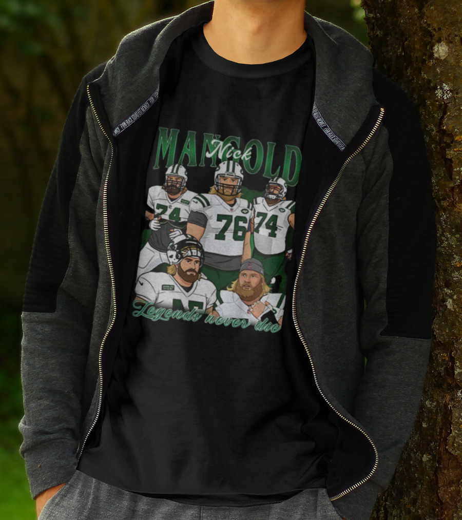 Nick Mangold New York Jets Legends Never Die 1984 2025 NFL Football T-Shirt