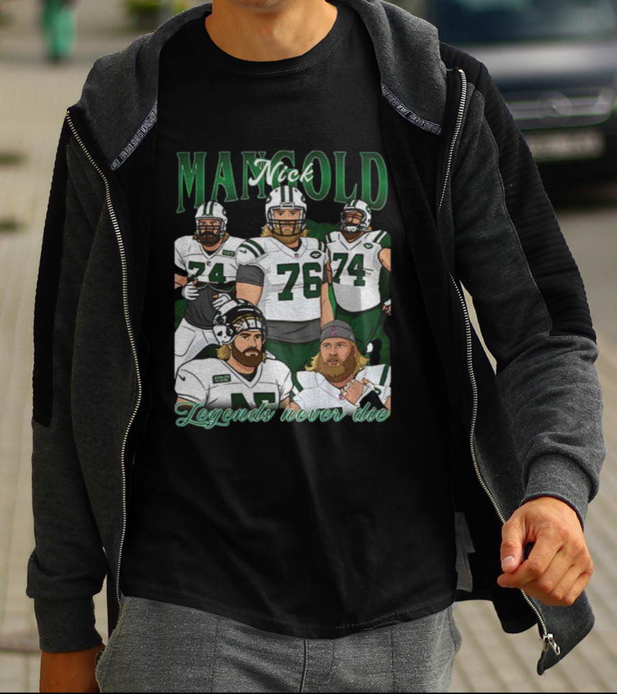 Nick Mangold New York Jets Legends Never Die 1984 2025 NFL Football T-Shirt