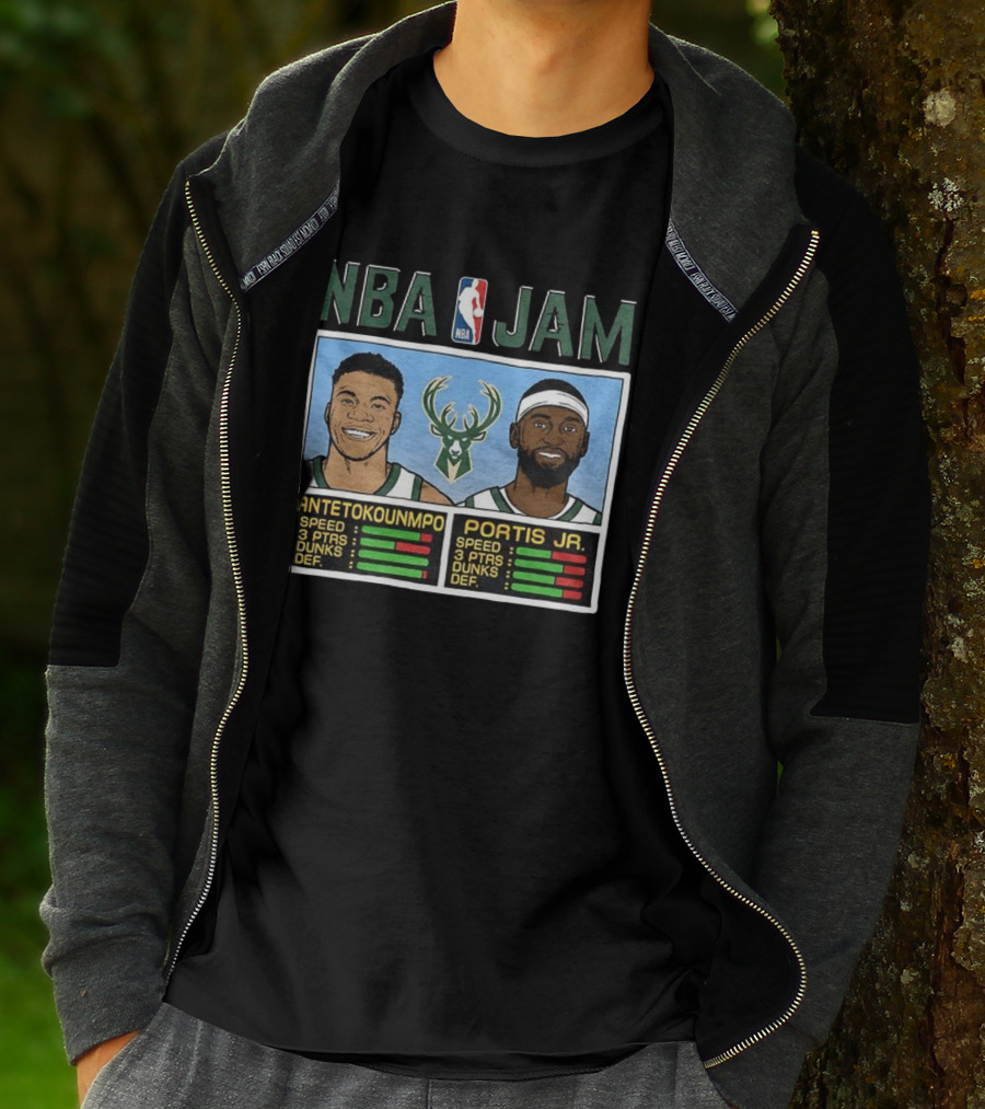 NBA Jam Antetokounmpo Portis Jr Milwaukee Bucks Classic Video Game T-Shirt